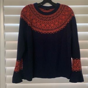 J. Crew Classic Navy Fair Isle Sweater large